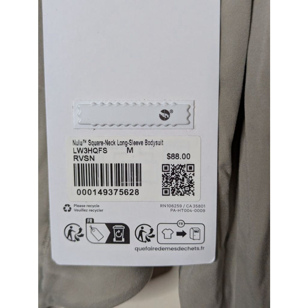 Lululemon Bodysuit Women's M Taupe Square-Neck Long Sleeve Bodysuit New With Tag - Picture 3 of 9